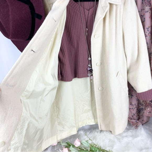 VINTAGE Wool Shacket Surrey Classics, Cream - Picture 5 of 11